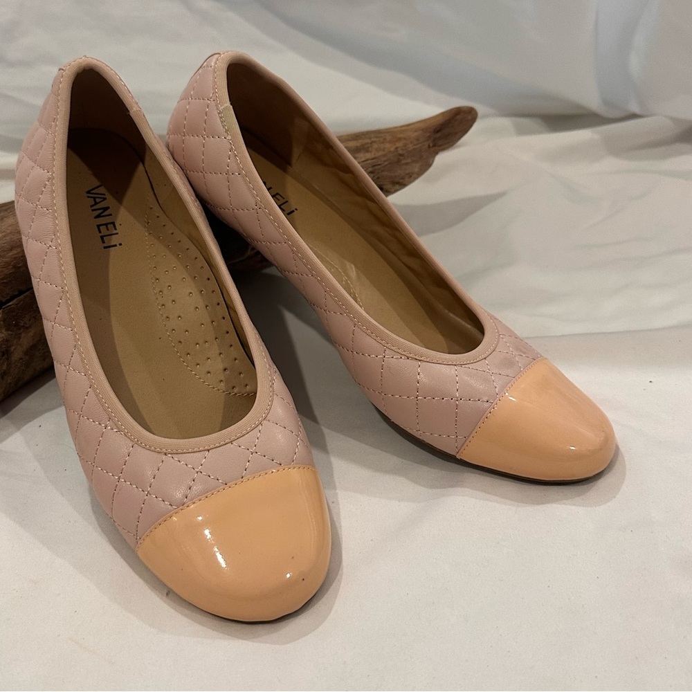 Vaneli patented Cap Toe Ballet Quilted Flat Women's